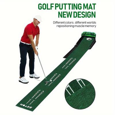TEMU 1pc Golf Putting Mat By Hills - Improve Putting Skills Anywhere With This Portable, Nylon Mat! Indoor & Outdoor Practice, Design, Ideal Gift For Golfers (christmas, ), Golf Accessories