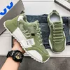 Marken-Freizeit-Turnschuhe, Herrenschuhe, grüne Schnür-Loafer, Übergröße 45, 46, 47, Tenis-Sneaker, erwachsene Herren-Plattform-Sportschuhe