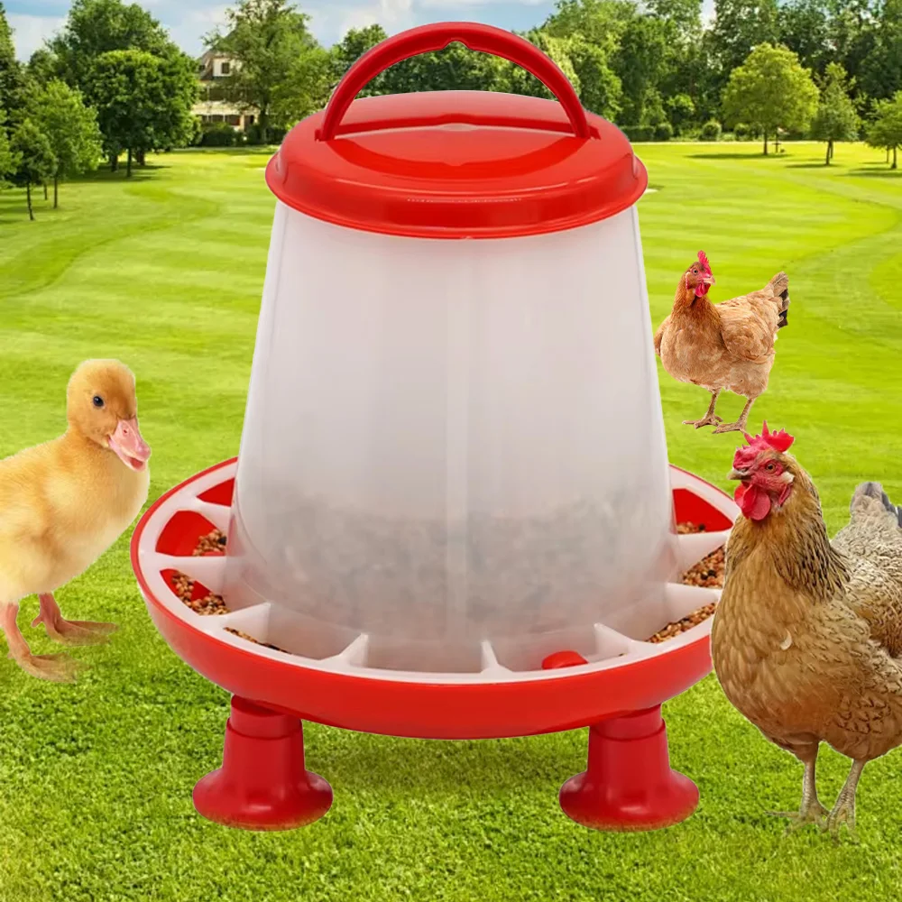 1Pc 1.5kg/3L Automatic Chicken Feeder Bucket Drinker Bucket With Leg Plastic Water Bucket for Duck Farm Chick Coop Water Supply