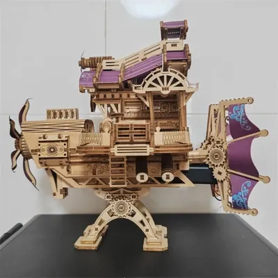 DIY 3D Holzpuzzle zusammengebaut Starfield Speed Starship Puzzles Miniaturmodellbausätze für Kinder Image