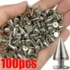 10-100 Stück DIY Metall Kegel Spikes Doppelkappe Punk Silber Nieten Kegel Nieten Handwerk Coole Nieten Schuhe Kleidung Tasche Zubehör