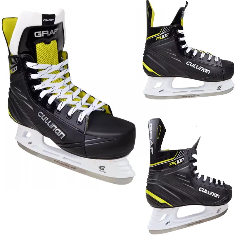 GRAF Eishockey-Skateschuhe, professionelle Kinderschlittschuhe, Schlittschuhe für Erwachsene, Eislaufen, Klinge, thermisch, warm, verdickt, Skating-Schuhe Image