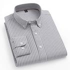 Per uomo Camicia a righe Nero Blu Verde Grigio chiaro Manica Lunga A righe Colletto a Camicia Scuola Matrimonio Abbigliamento 100% Cotone Vacanza Vintage Neutro Moda