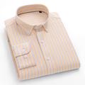 Per uomo Camicia Oxford Giallo blu grigio blu Verde chiaro Rosa Viola Manica Lunga A righe Colletto italiano visibile Scuola Matrimonio Bottoni Abbigliamento 100% Cotone Neutro Moda Quotidiano