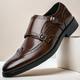 scarpe eleganti da uomo con cinturino doppio marrone – scarpe brogue oxford in vera pelle sintetica per eventi formali e abbigliamento da ufficio