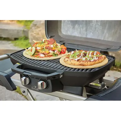 TravelQ Portable Propane Gas BBQ - PRO285X-BK - Includes Scissor Cart, Use For Tailgating, Camping,