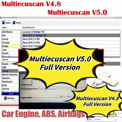 New multiecuscan fiat original software 2023 Multiecuscan V5.0 For Fiat/Chrysler/Dodge/Jeep/Suzuki