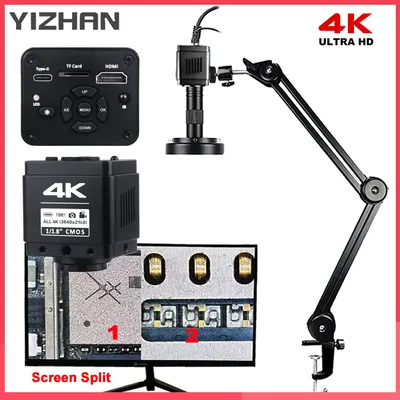 Yizhan Full 4K HD Digital Mircoscope HDMI USB Video Mircoscope C-Mount Digital Camera 1-150X Zooms