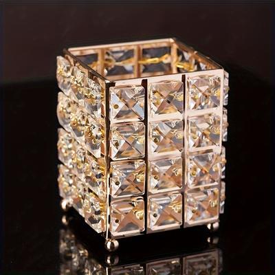 TEMU 1pc, Cast Iron Metal Pen Holder With Makeup Brush Storage, Portable Countertop Vanity Organizer For Nail Art, Beauty Tools, Eyebrow Pencil, No Electricity Needed Image