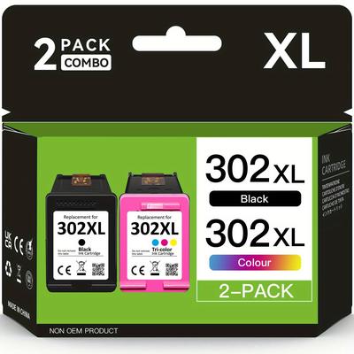 TEMU 2-pack 302xl Ink Cartridge Black & Tri-color Replacement Compatible For 302 For 302xl 2130 2131 1110 1111 1112 3630 5200 3639 4520 Printer