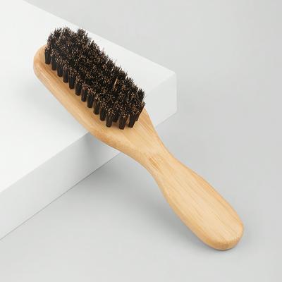 TEMU 1pc Natural Bamboo Color Beard Brush For Barber Shop, Hair Styling, Beard Grooming, Face Cleaning, Shoe Cleaning And Etc. Image