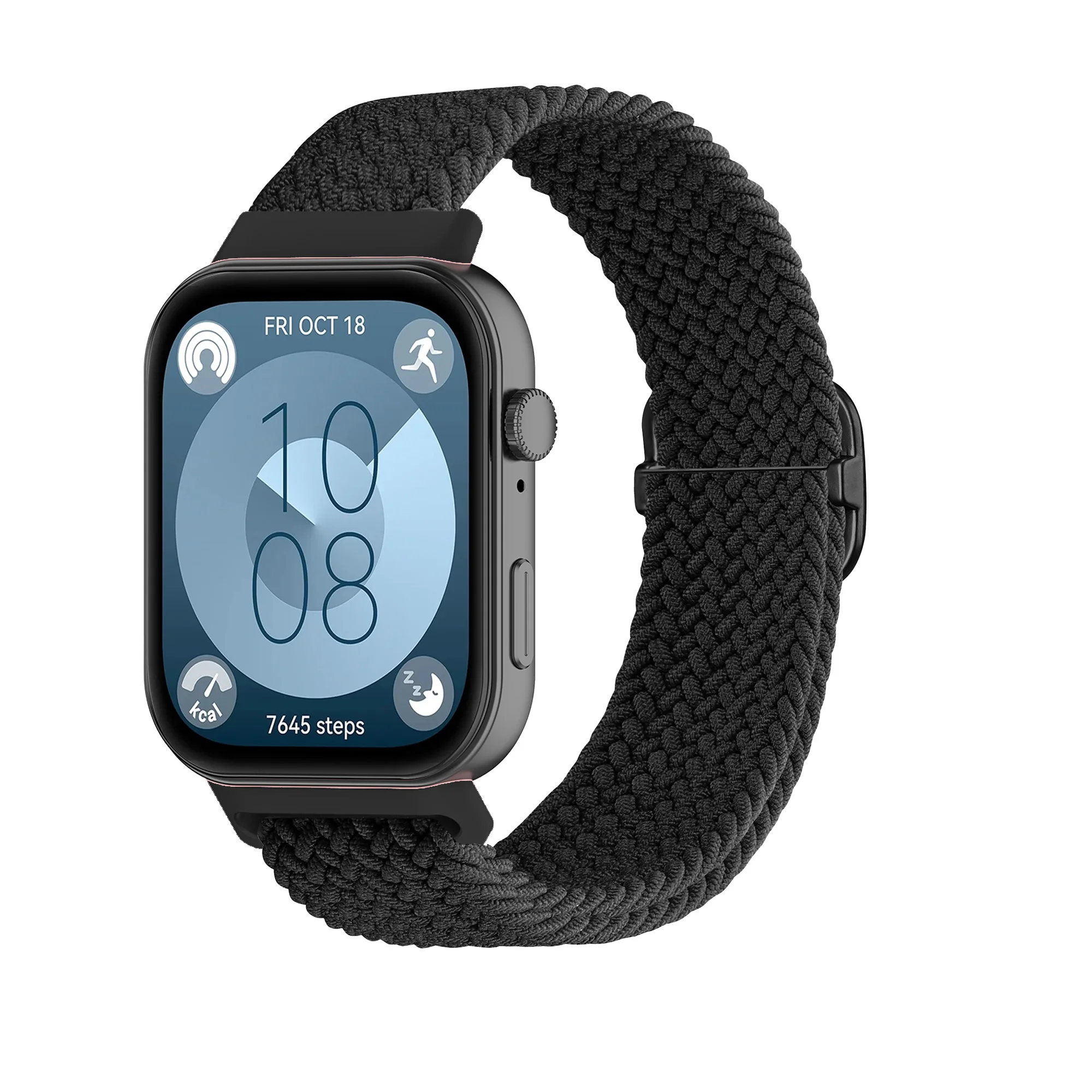 Geflochtenes Solo-Loop-Band für Huawei Watch Fit 3-Armband-Ersatzgürtel. Elastisches Nylon-Armband Correa für Huawei Fit3-Zubehör Image