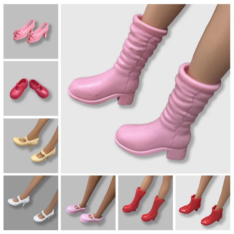 Neue Rosa Schuhe Für Puppe Mode Bunte Nette High Heels Sandale Flache Kleidung Zubehör Für Baby Puppe Mädchen Spielzeug Geburtstag Geschenk