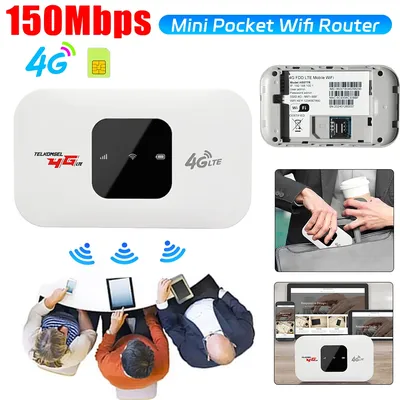 4G Lte Wireless WiFi Router 150Mbps Mini Pocket Wifi Router Wireless Modem mit SIM-Kartensteckplatz Outdoor Mobile Hotspot WiFi Gerät