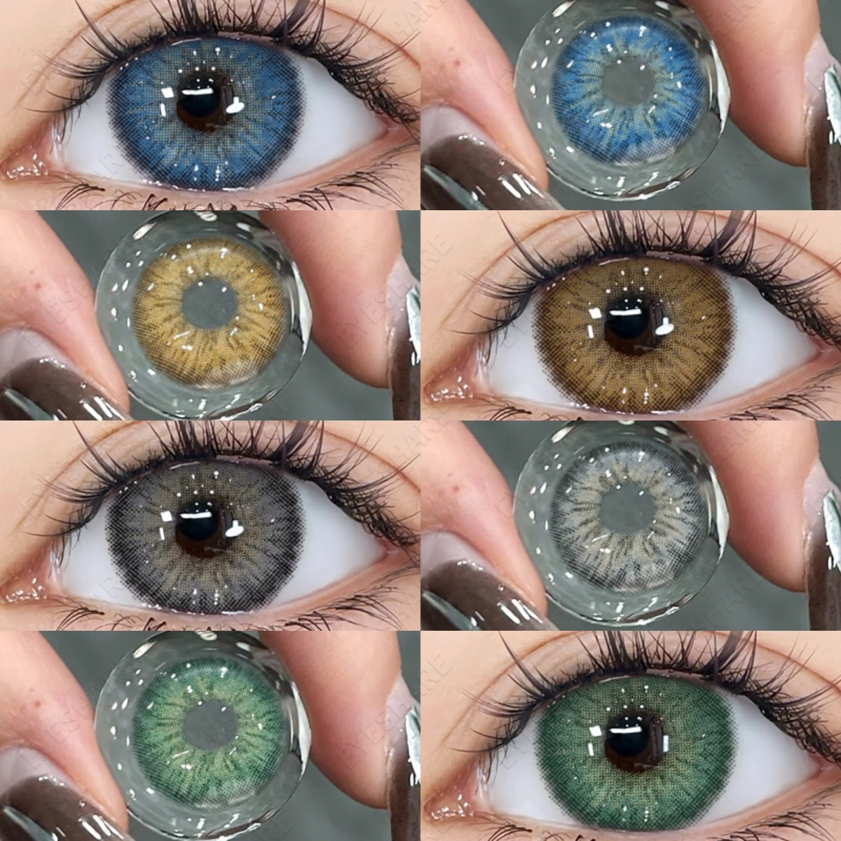 EYESHARE Farbige Kontaktlinsen für Augen SERBIE-Serie Braune Kontaktlinsen mit blauen Augen Kontakte Jahresgebrauch Grüne Pupillen Image