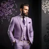 Eleganter 3 Stück Slim Fit Anzug in Lila für Bankett Trauzeugen Hochzeit Abschluss ball Cocktail Weihnachten Dinner Party maßge schneiderte Homme Smoking