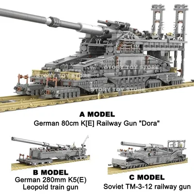 3846PCS WW2 Deutsch Gustav Modell Schwere Bausteine Dora Tank Zug Kanone TM3-12 Eisenbahn Montieren Ziegel Spielzeug Geschenk für Kind Junge Image
