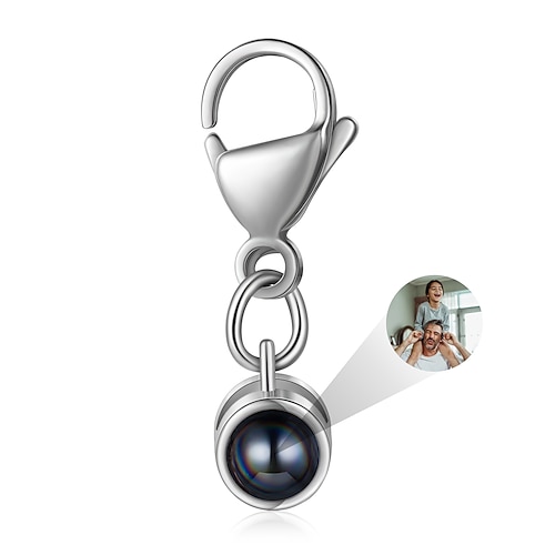 Personalisierter Projektions-Schlüsselanhänger Individuelles Bestes Geschenk für Mama – Individuelles Hochzeitsgeschenk für Paare Edelstahl-Pendant mit Foto-Projektionsstein Hochzeitsgeschenk für Image