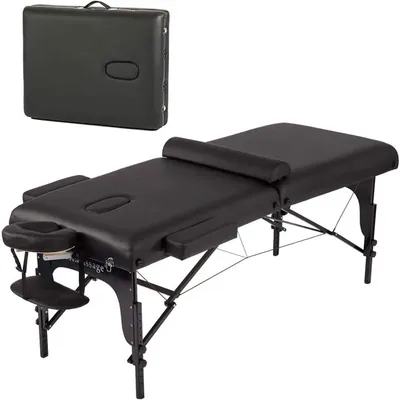 Massage Table Portable Massage Bed Spa Bed 30 Inches Wide Height Adjustable 2 Fold PU Lash Bed with
