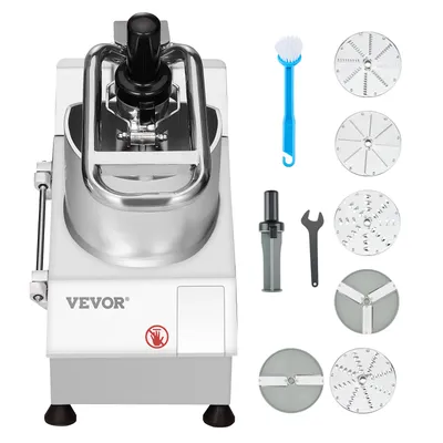 VEVOR Food Processor & Vegetable Chopper,2 Feeding Holes Food-Grade Stainless Steel Food Processor