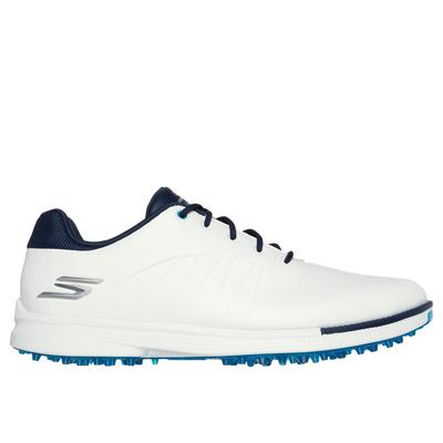 Skechers Men's GO GOLF Tempo GF Shoes | Size 7.5 Extra Wide | White/Navy | Synthetic/Textile