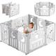 Dripex Baby Playpen for Baby and Toddlers, Foldable Play Pen with Customized Shape Plastic Playpen, Sturdy Babies Fence and Activity Centre Folding Small Pen Play Area for Indoor Outdoor (115x115cm)