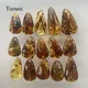 Yoowei Naturale Piebald Ambra 100% Genuino Collana Con Ciondolo Unico Fai Da Te Nuovo Ovale Goccia D'acqua Gioelleria Raffinata E Alla Moda Originale Reiki Pietra