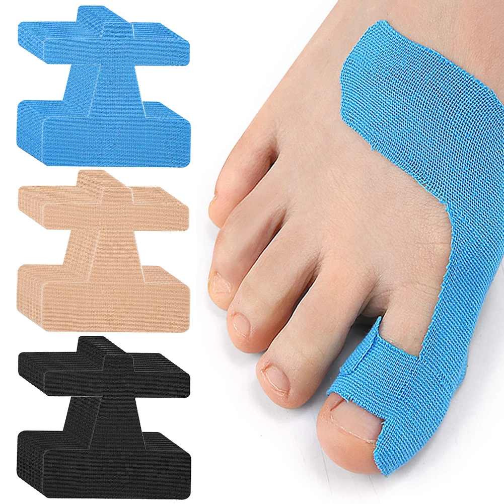 10Pcs Bunion Corrector Kappe Korrektur Band Atmungsaktive Orthopädische Bunion Strap Selbstklebende Big Toe Haarglätter Fuß Pflege Werkzeug Image