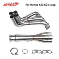 Collettore di scarico in acciaio inossidabile per K Swap header 3 "Megafono per EG DC EK Civic per Integra K20 K24