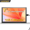 LESOWN Monitor piccolo USB C da 7 pollici 1024x600 IPS mini monitor portatile esterno con ampio touch screen con supporto per PC smartphone