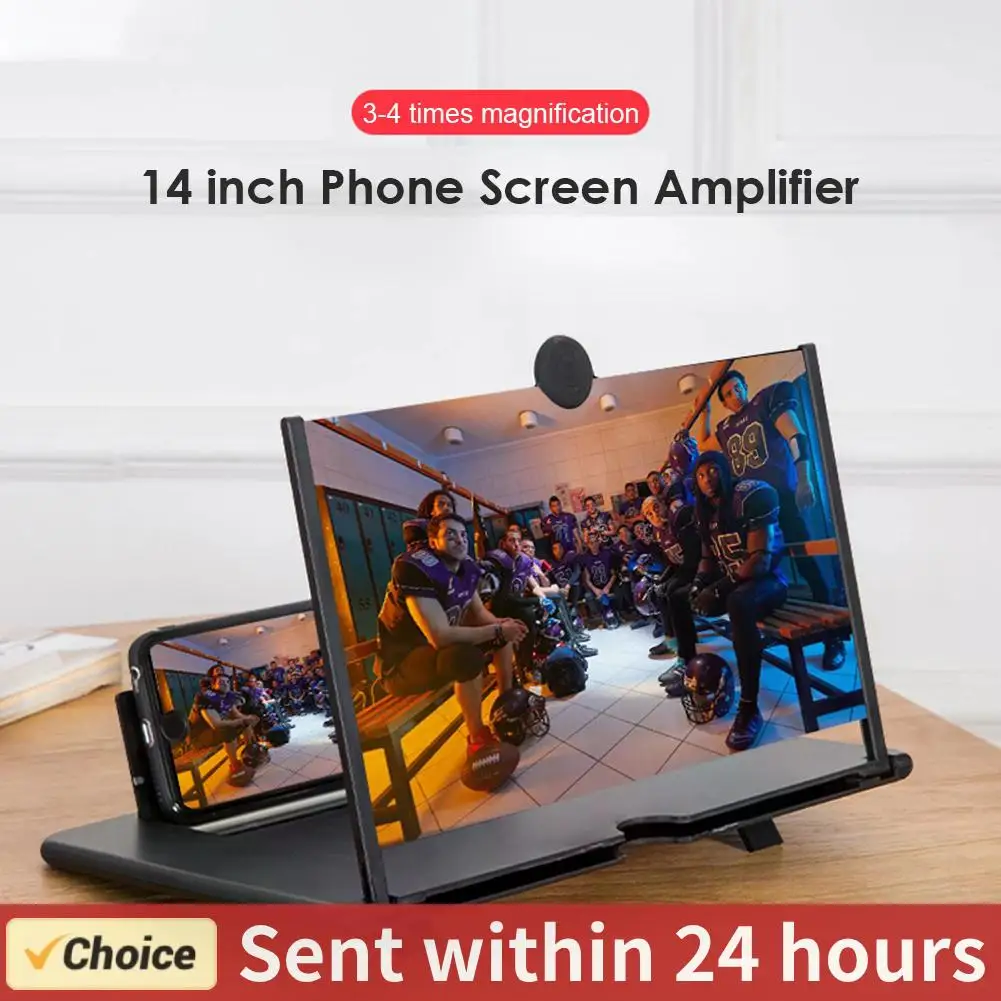 Loupe vidéo d'écran de téléphone portable, amplificateur d'écran 3D, écran agrandi de smartphone, support de téléphone, support mobile rapide, 8/14 pouces