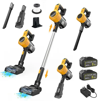 2 Battery Cordless Vacuum Cleaner for DeWALT 20v/18v Battery XR 3 in 1 Lightweight Stick Vacuum
