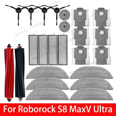 Passend für Roborock S8 MaxV Ultra, S8 Max Ultra, G20S Ersatzteile Zubehör Roller Seitenbürste Hepa-Filter Mopp Tuch Staubbeutel Image