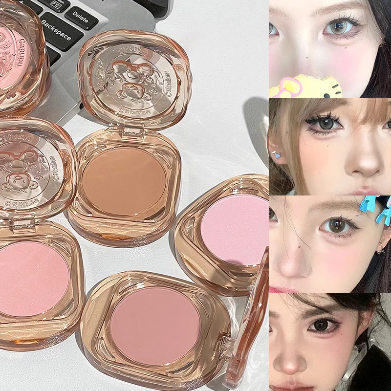 Bear Blush Matte Mist Face Non-Fly Powder White Brightening Blush Trim Solid Base Blush Tray Image