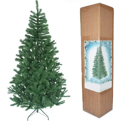 Shatchi 1.2m Christmas Tree Green 230 Pines Artificial Tree with Metal Stand