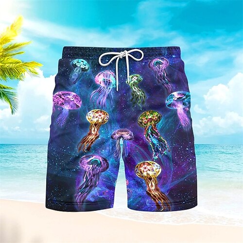 Herren Badeshorts Badehose Farbverlauf Streifen Kordelzug Mit Taschen Schnelltrocknend Mit Taschen Boardshorts Badeanzug Surfen Strand Wassersport Sommer Image