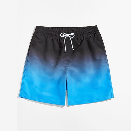 Herren Badeshorts Badehose Farbverlauf Kordelzug Mit Taschen Schnelltrocknend Mit Taschen Boardshorts Badeanzug Surfen Strand Wassersport Sommer Image