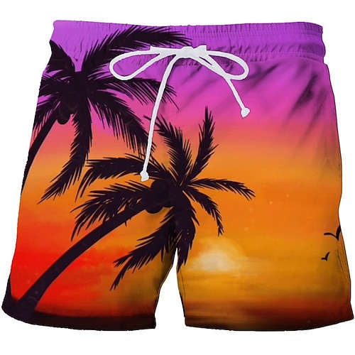 Herren Badeshorts Badehose Farbverlauf Streifen Kordelzug Mit Taschen Schnelltrocknend Mit Taschen Boardshorts Badeanzug Surfen Strand Wassersport Sommer Image