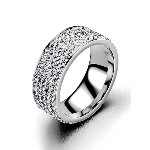 Breite Herrenringe mit Strassbesatz, Edelstahl in Gold-, Silber- und Schwarz-Ausführung, Luxusschmuck für Partys, Hochzeiten und formelle Anlässe Image