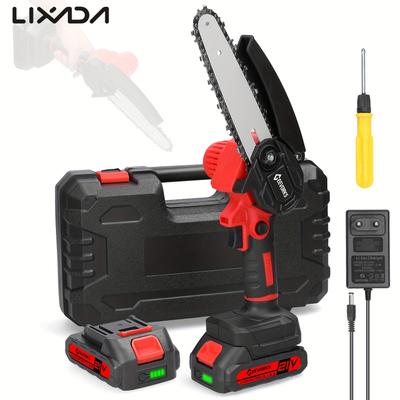 TEMU Lixada 21v 6inch Electric Pruning Saws Small Wood Splitting Chainsaw Brush Motor Portable Electric Pruning Saws Image