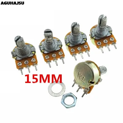 5 stücke WH148 B1K B2K B5K B10K B20K B50K B100K B500K 3Pin 15mm Welle Verstärker Dual Stereo Image