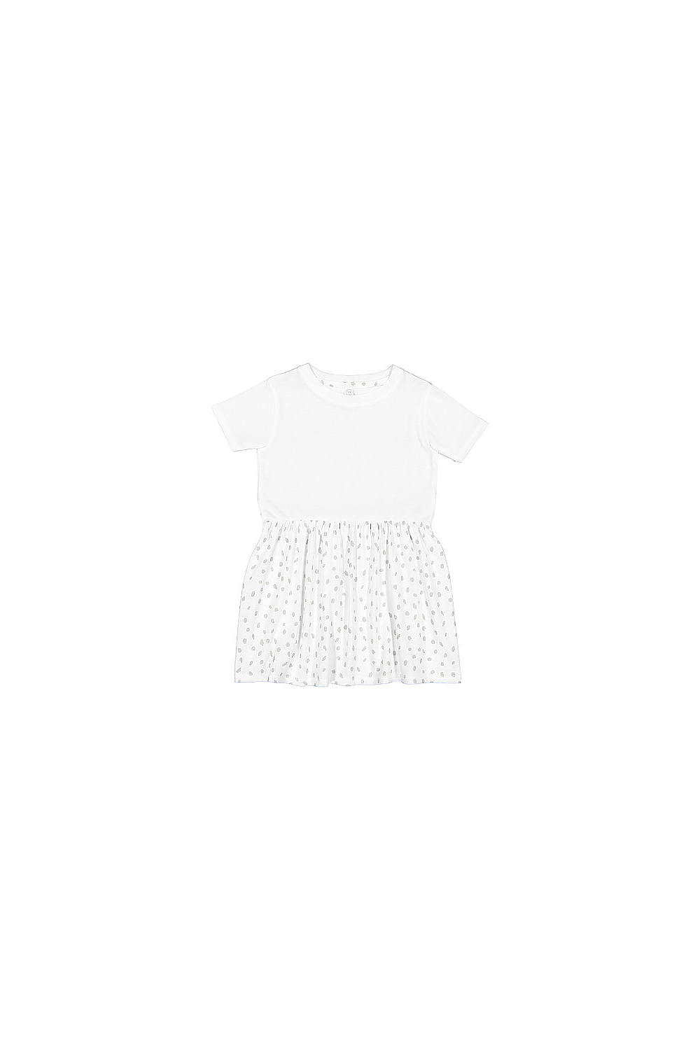 Rabbit Skins 5333 Toddler Fine Jersey Dress Top in White/White Spot size 3 | Cotton