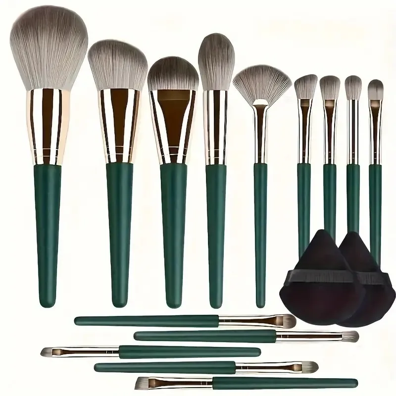 Professionelles Make-up-Pinsel-Set mit Tasche, Make-up-Werkzeuge mit weichem Pinselhaar zum einfachen Tragen, Foundation-Pinsel, Lidschatten-Pinsel Image