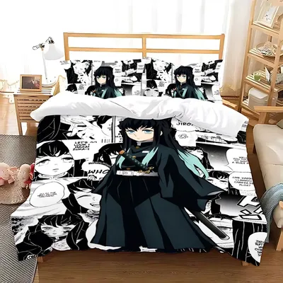 Duvet Cover Pillowcase Bedding Set Muichiro tokito Adult Boy Girl Bedroom Decoration Children Gift Single Double Large Size