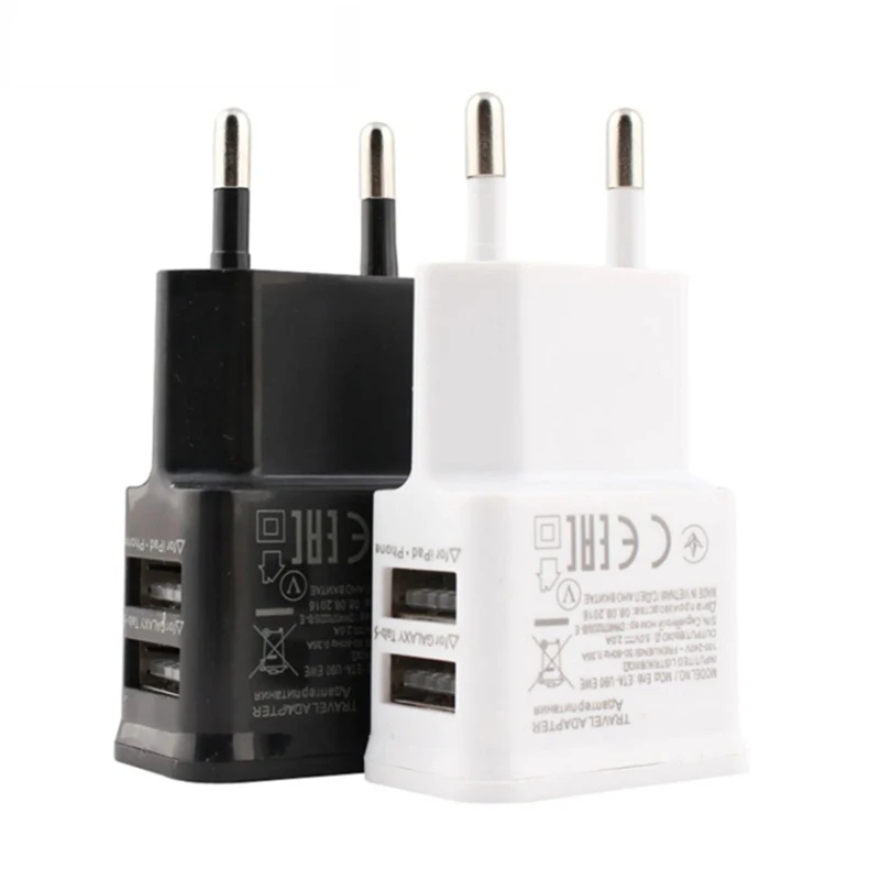 5V 2A USB Ladegerät Dual USB Ladegeräte Handy EU Stecker Power Adapter Wand Lade für Samsung Xiaomi Huawei telefon Power Adapter Image