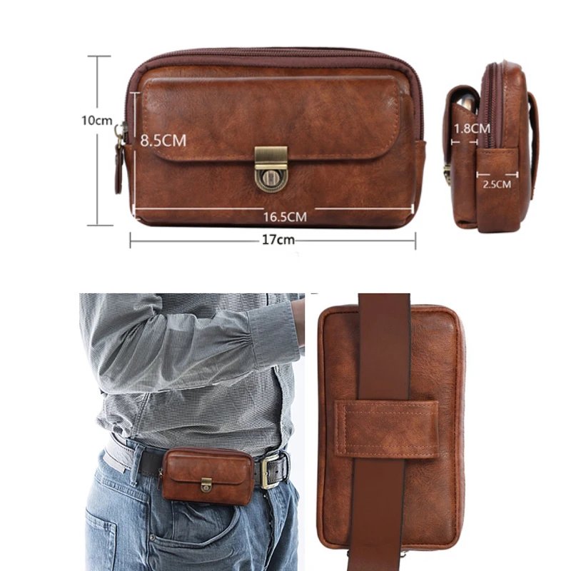 Étui universel à double pochette avec clip ceinture pour iPhone 17 16 15 14 Pro Max, Samsung, Xiaomi – Sac banane pour smartphone