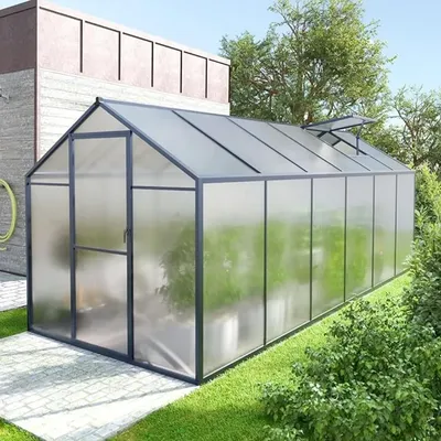 6' X 12' Greenhouse, Upgraded Polycarbonate Green House with Vent, Aluminum Frame, Greenhouses for