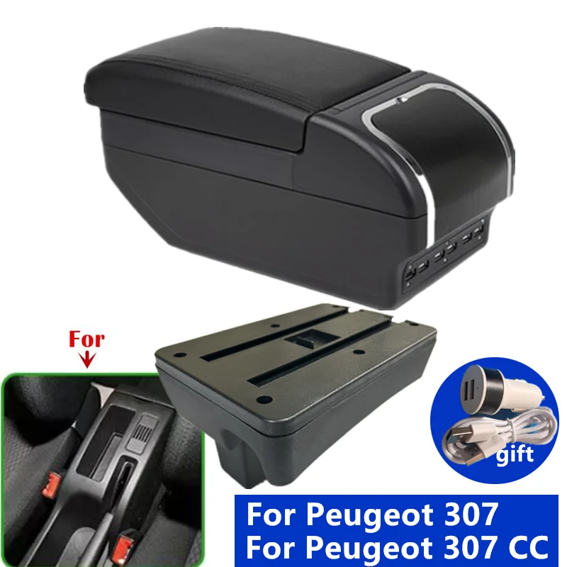 Accoudoir de voiture pour Peugeot 307, boîte d