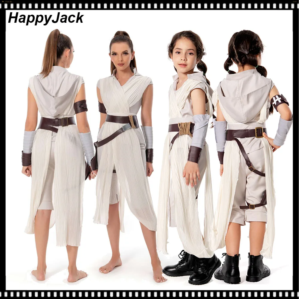 Der Aufstieg Skywalker Rey Cosplay Kostüm Kinder Kinder Leder Kampf Outfits Film Battle Space Halloween Karneval Verkleidung Image