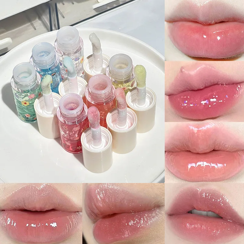 Jiujiu Diary Crystal Jelly Lip Oil – tief feuchtigkeitsspendender Lippenbalsam, spendet Feuchtigkeit und verblasst Lippenlinien, ideale Lippenbasis für eine glatte Lippenbasis Image
